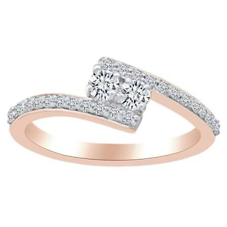 Two‑stone bypass pavé